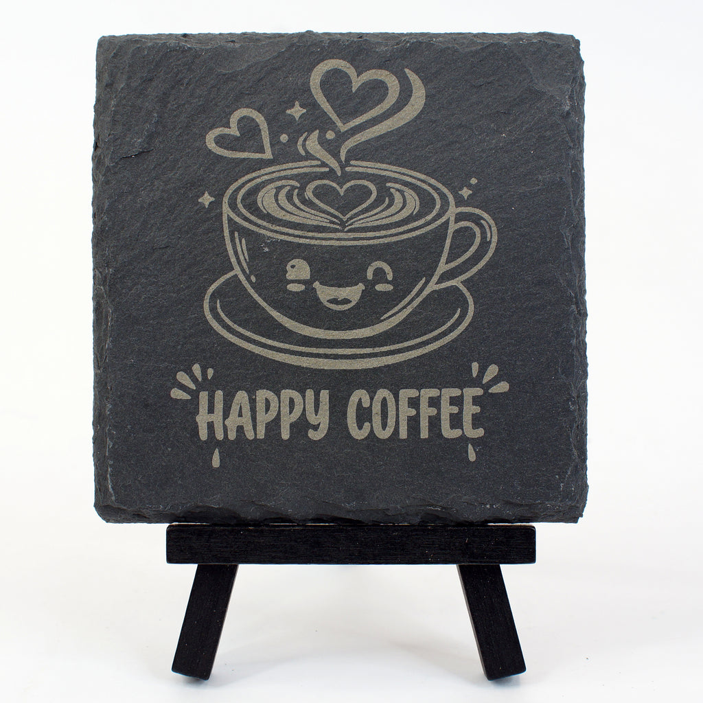 Slate Coaster - Happy Coffee