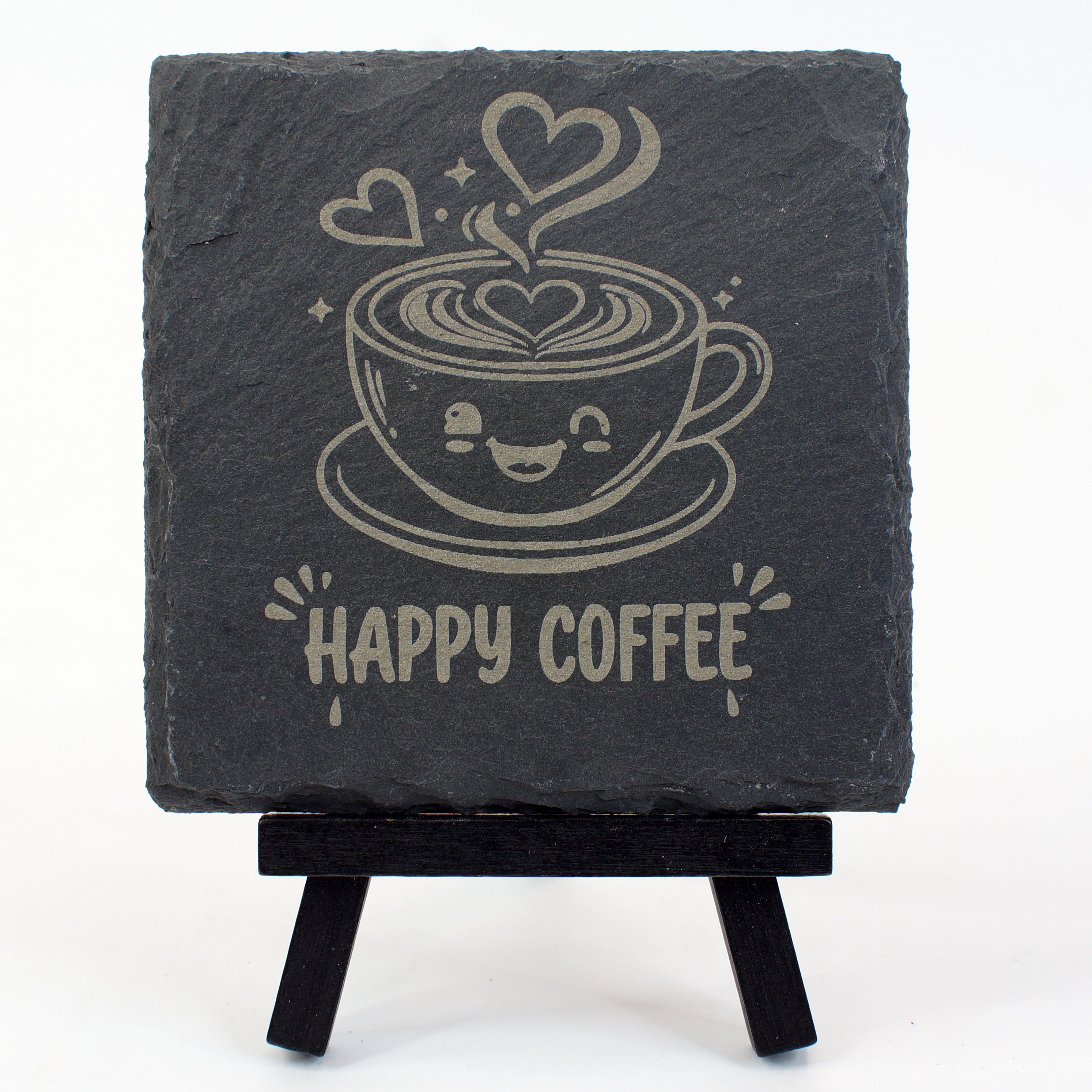 Slate Coaster - Happy Coffee