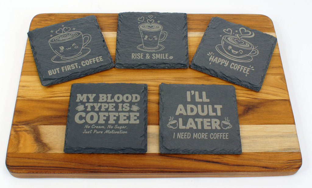 Slate Coaster - But First Coffee