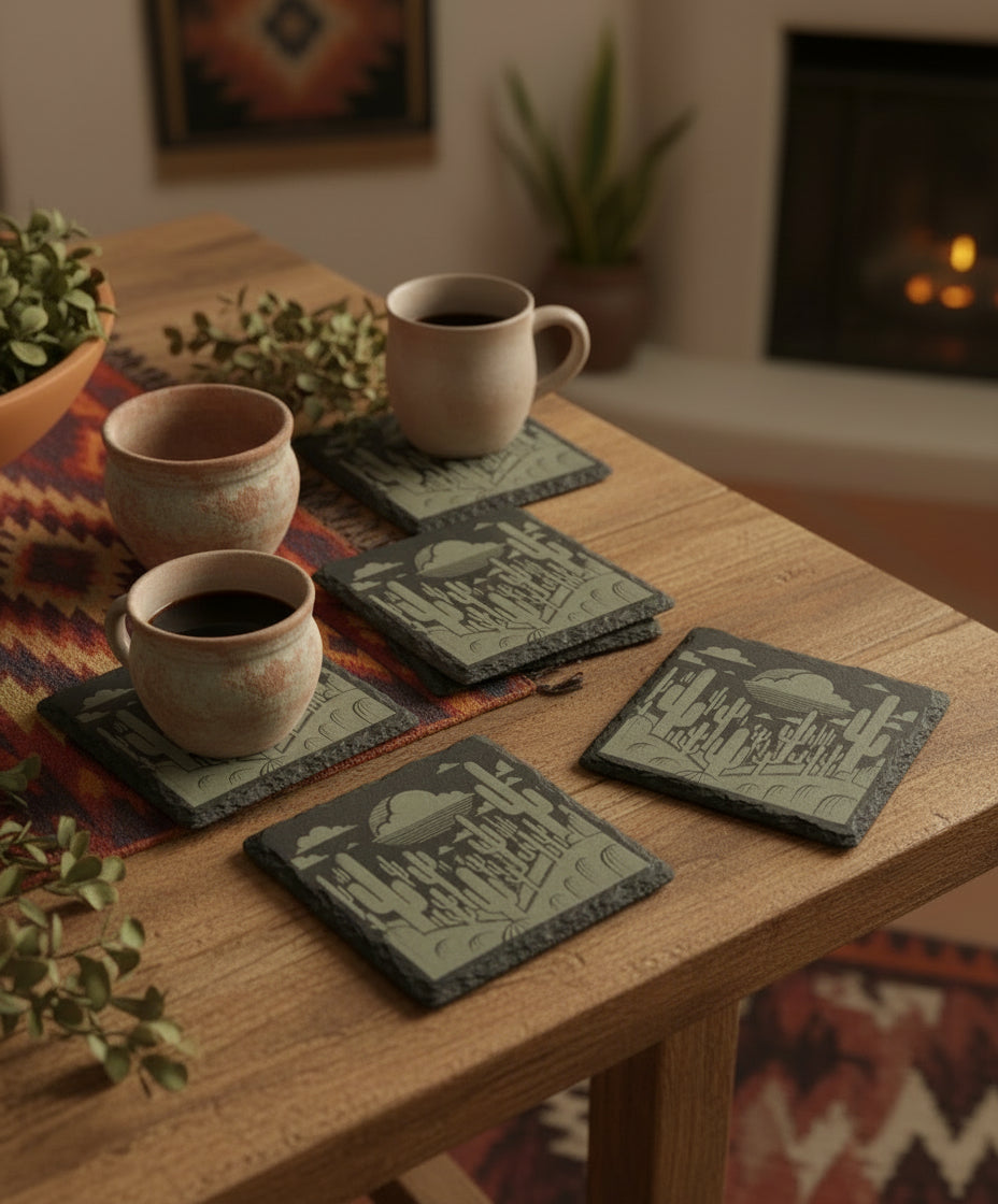 Slate Coaster - Saguaro Desert Vistas