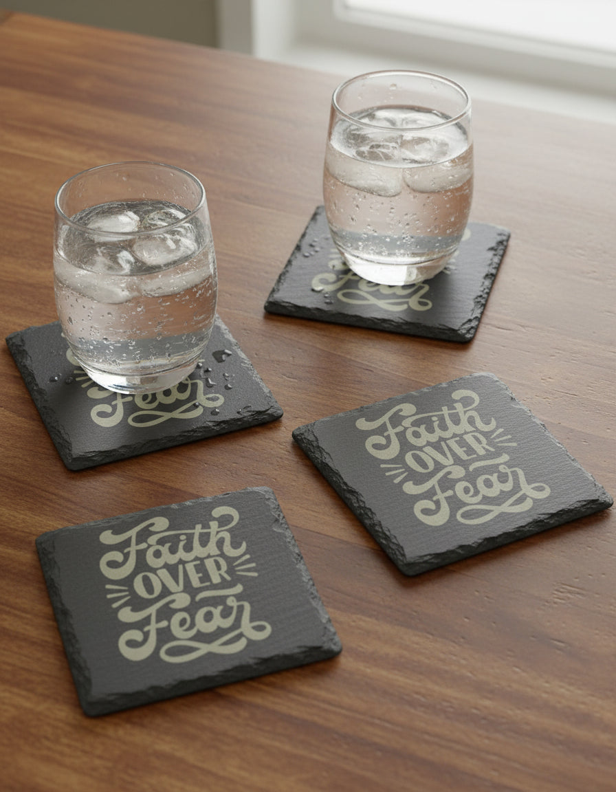 Slate Coaster - Faith Over Fear