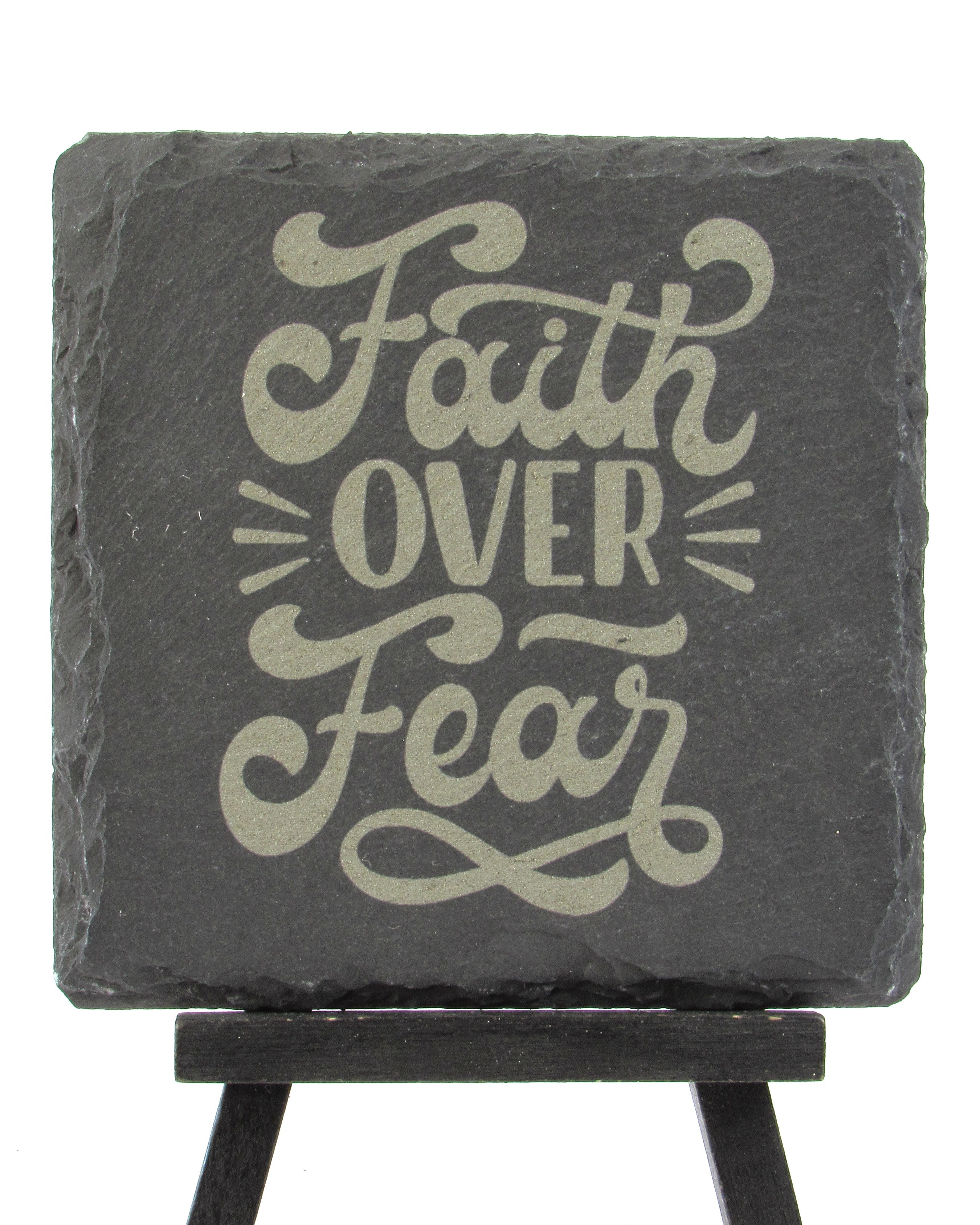 Slate Coaster - Faith Over Fear