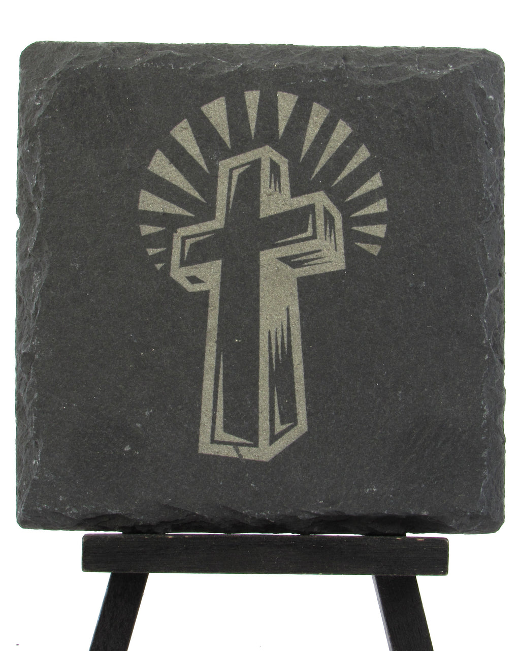 Slate Coaster - Radiant Cross